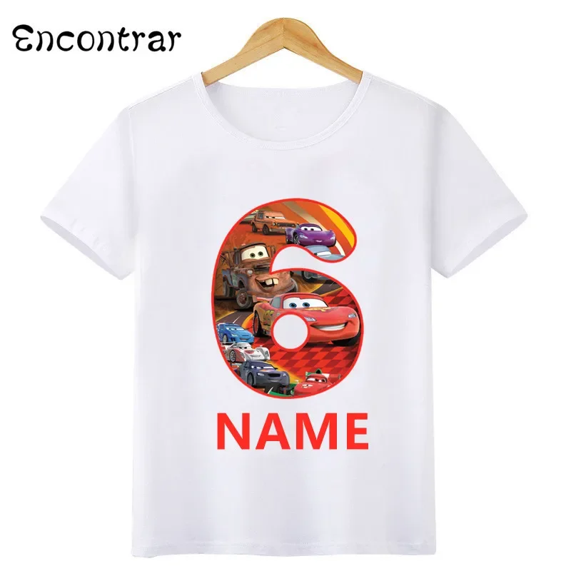 Disney Car Pixar Lightning McQueen Boys T shirt Kids Clothes 1 2 3 4 5 6 7 8 9 Years Birthday Children T-Shirts Baby Girls Tops 2