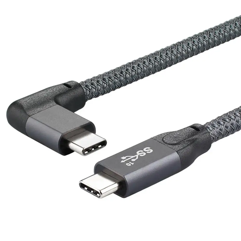 

Right Angle USB C to USB C Cable 20Gbps USB 3.2 gen2 Type C Male to male cable 100W support Data Video with E-marker chip