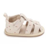 Infant Baby Shoes Girl Shoes New Summer Girl Sandals PU Leather Floral Rubber Sole Anti-Slip Newborn First Walker Crib Shoes 6