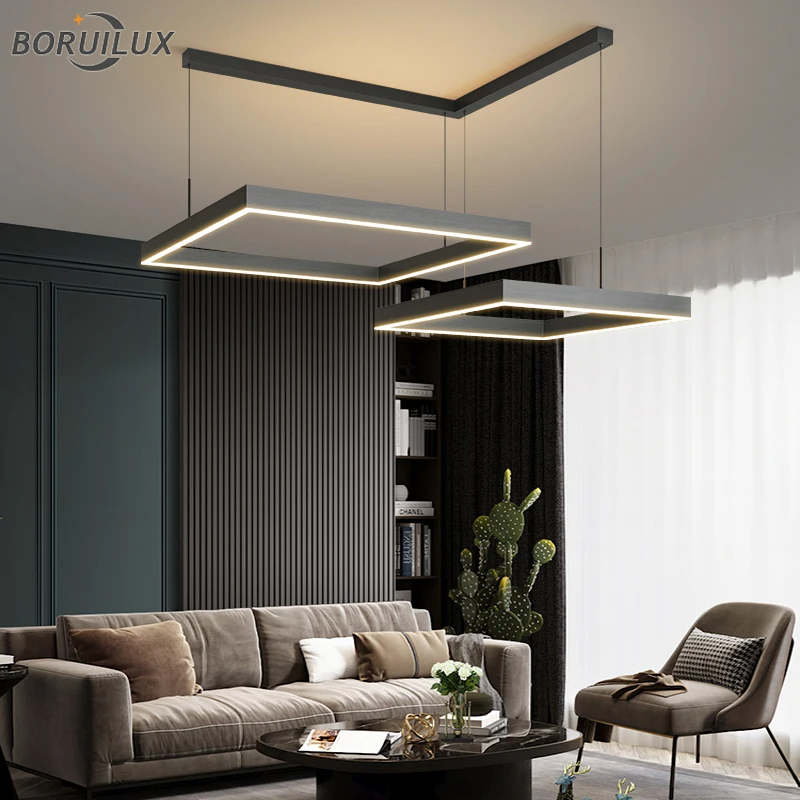 Remote Dimming Simple Black New Modern LED Chandelier Lights Living Dining Room Bedroom Kitchen Flats Bar Lamps Indoor Lighting led chandelier ceiling chandelier led pendant light