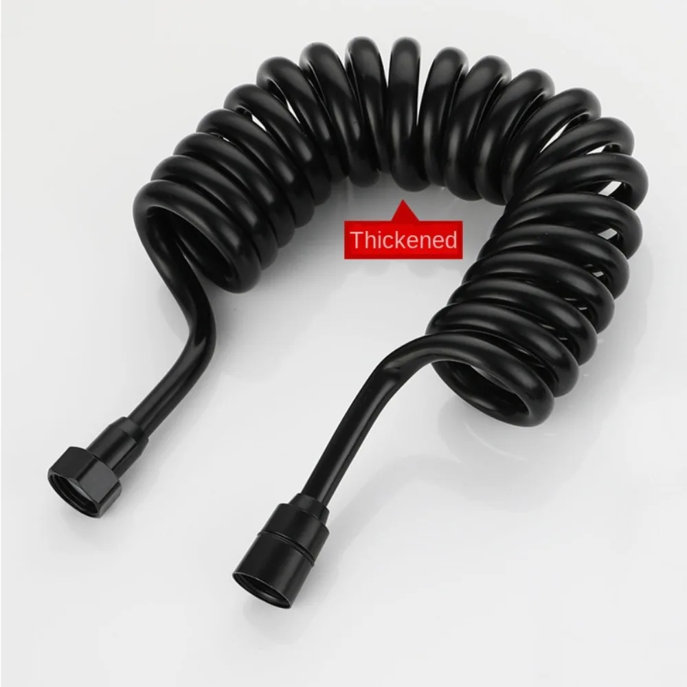 Useful Telephone Line Style Spring Shower Hose Flexible Large Flow Bath Sprayer Connect Pipe Retractable Water Plumbing