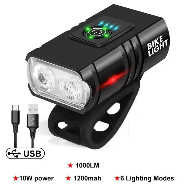 Bike Headlight LED Front Rechargeable Mountain