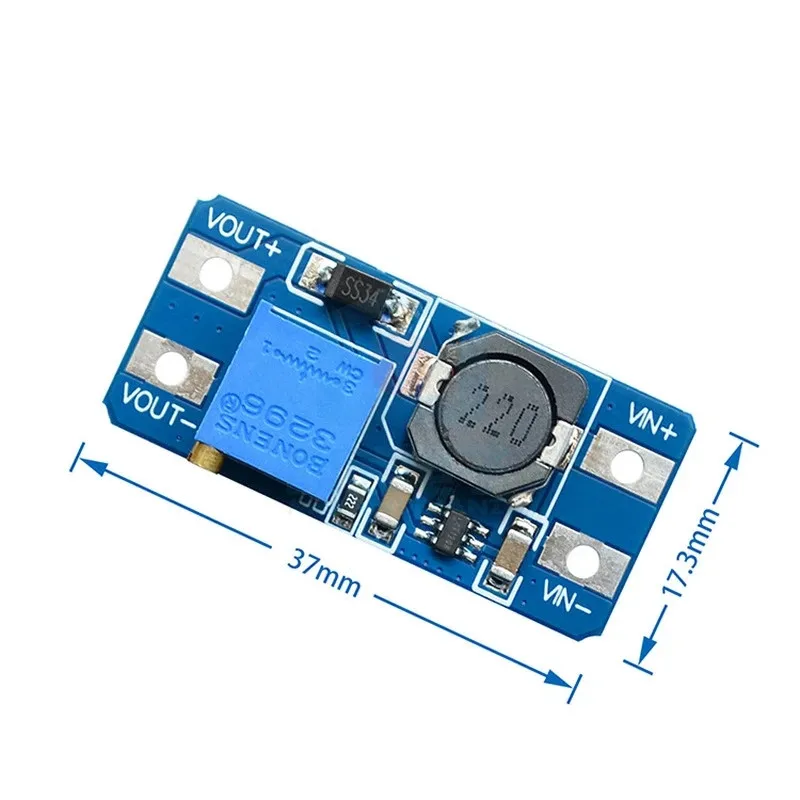 1-20개/몫 MT3608 DC-DC 부스트 모듈, 2A 부스트 보드, 입력 전압 2?24V, 조정 가능한 출력 5/9/12/28V