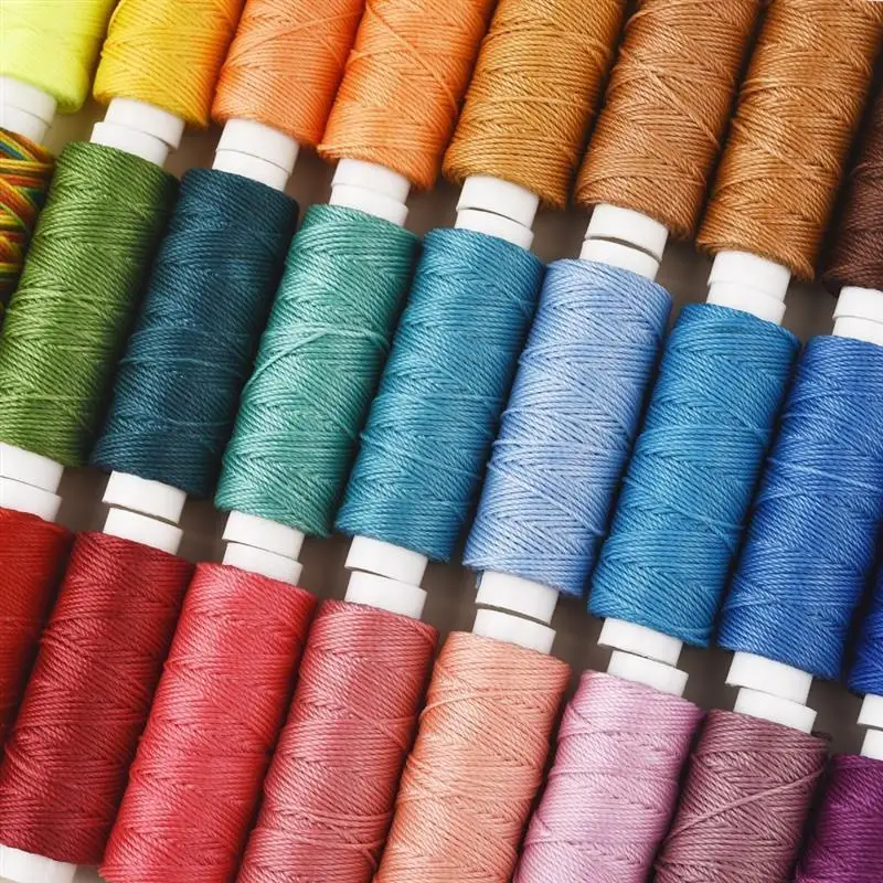 Description Picture 4 of item0.65mm Leather Waxed Thread Cord For DIY Handicraft Tool Hand Stitching Thread 25 Meters Round Waxed Sewing Line 32 Colors