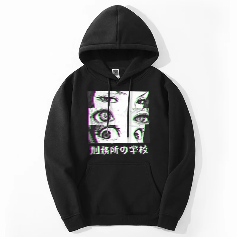 

Japan Anime Sad Girl Hoodies Prison School Anime Girl Harajuku Streetwear Long Sleeve Loose Casual Pullover Tracksuit