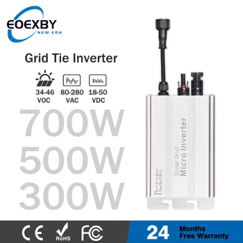Eoexby แผงโซล่าเซลไมโครอินเวอร์เตอร์ MPPT ระบบไมโคร PV 300W 500W 700W DC 18V-50V ไปยังเอาต์พุต AC 120V/230V อัตโนมัติ 1
