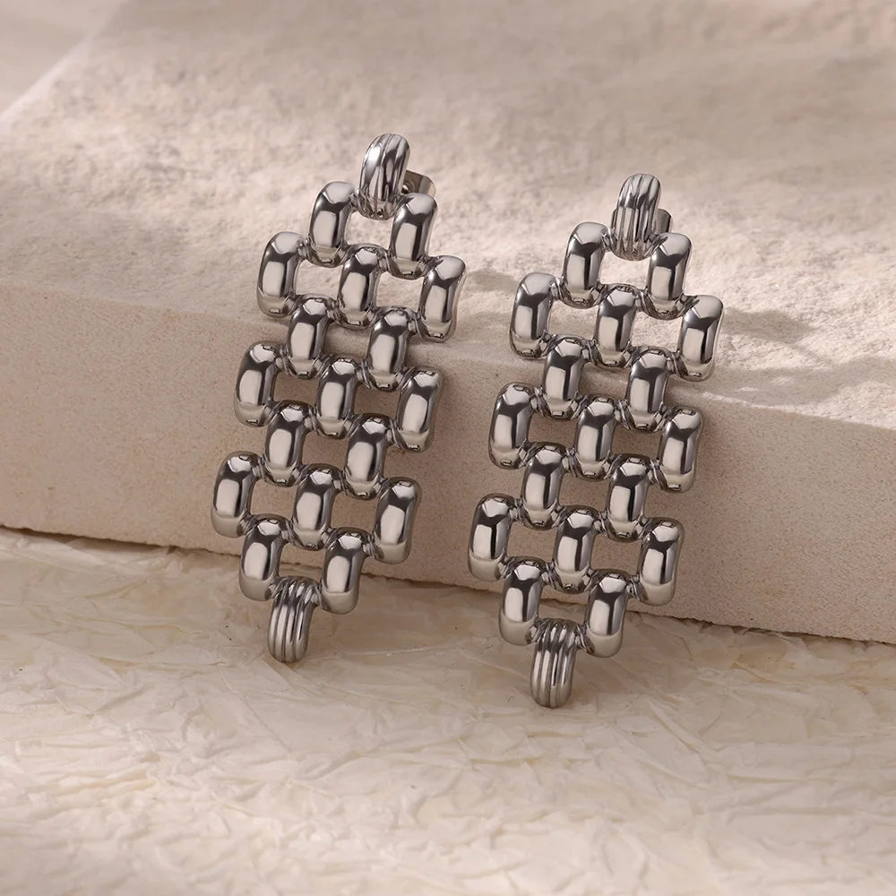 Stainless Steel Hollow Beads Design Earrings for Women
