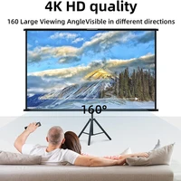 VEIDADZ Projector Screen With Stand Metal Grey Anti-Light 60 84 100 120 inch For Home Theater Outdoor Bracket Projection Screen - Image 2