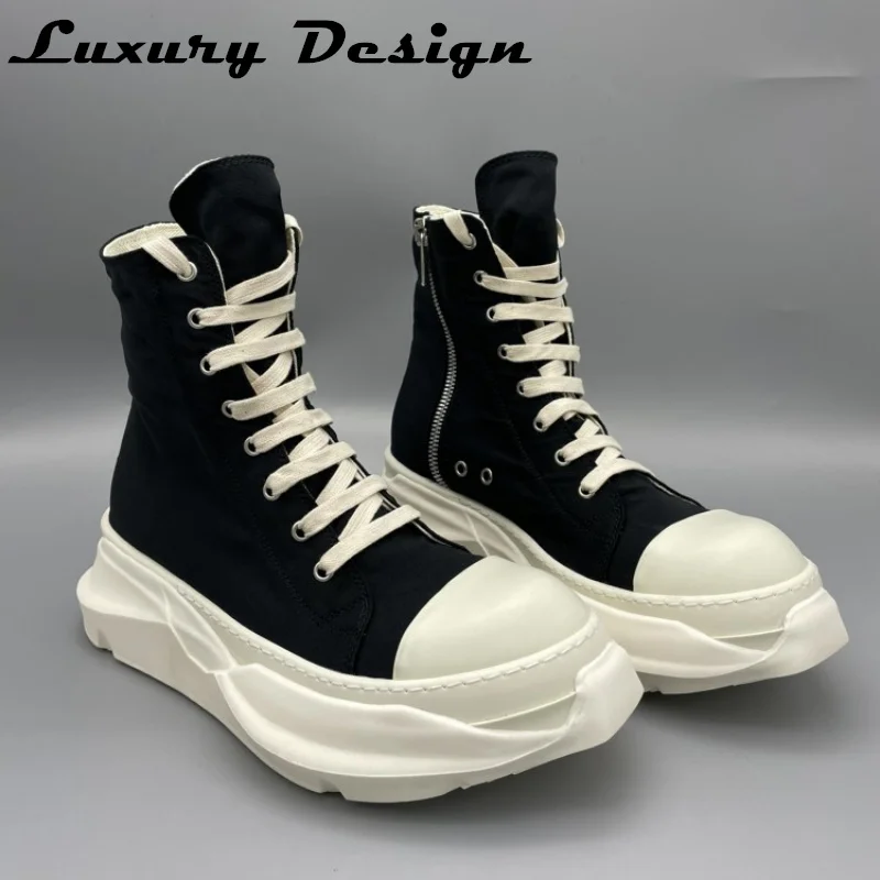 Round Owens Brand Casual Shoes Men 2022 High Top Lace Up Trainer