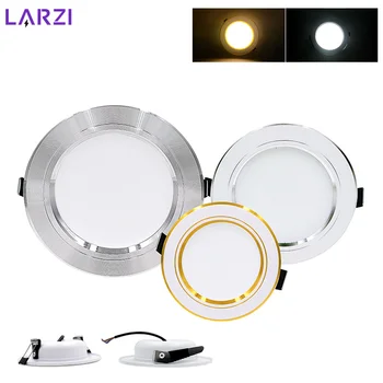 LED 천장 다운라이트, 차가운 따뜻한 흰색 램프, 오목한 LED 다운라이트, 3 가지 색상, 12V, 24V, 110V, 220V, 5W, 9W, 12W, 15W, 18W