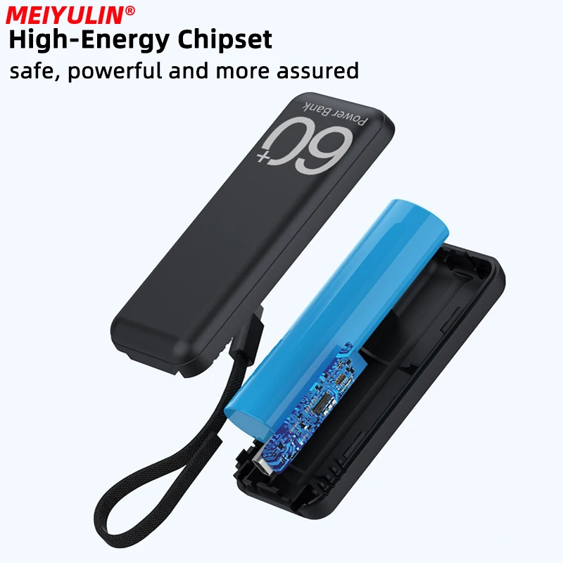 5000mAh Mini Power Bank With Type-C Cable Portable Fast Charging Mobile External Spare Battery Charger for iPhone Samsung Xiaomi 4
