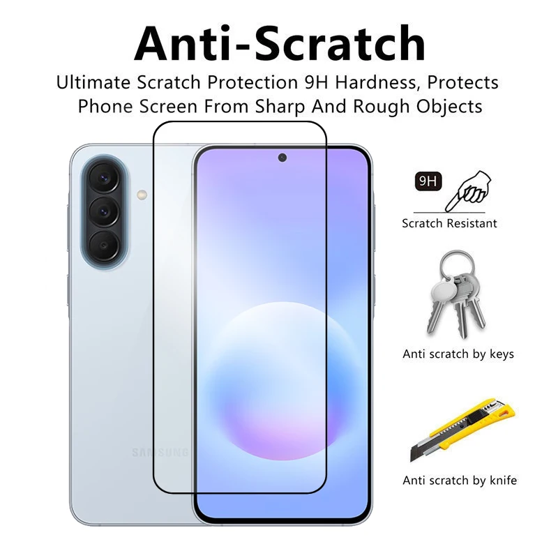 6-in-1 Tempered Glass Screen Protector with Lens Film - 2.5D Full Cover