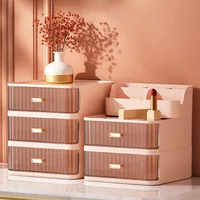 Luxury Makeup Organizer Cosmetic Storage Box Drawer Type Lipstick Skincare Makeup Brush Holder Desktop Make Up Container 2