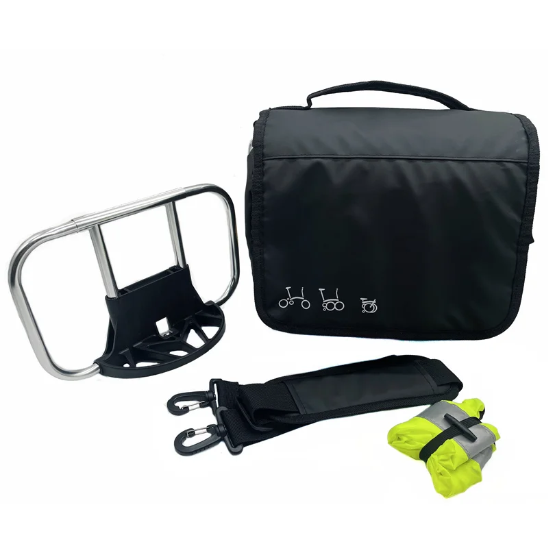 

Use For Brompton Birdy Folding Bike Bags Panniers Camera Bag Storage Bag handbag With Waterproof cover Aluminum Mount