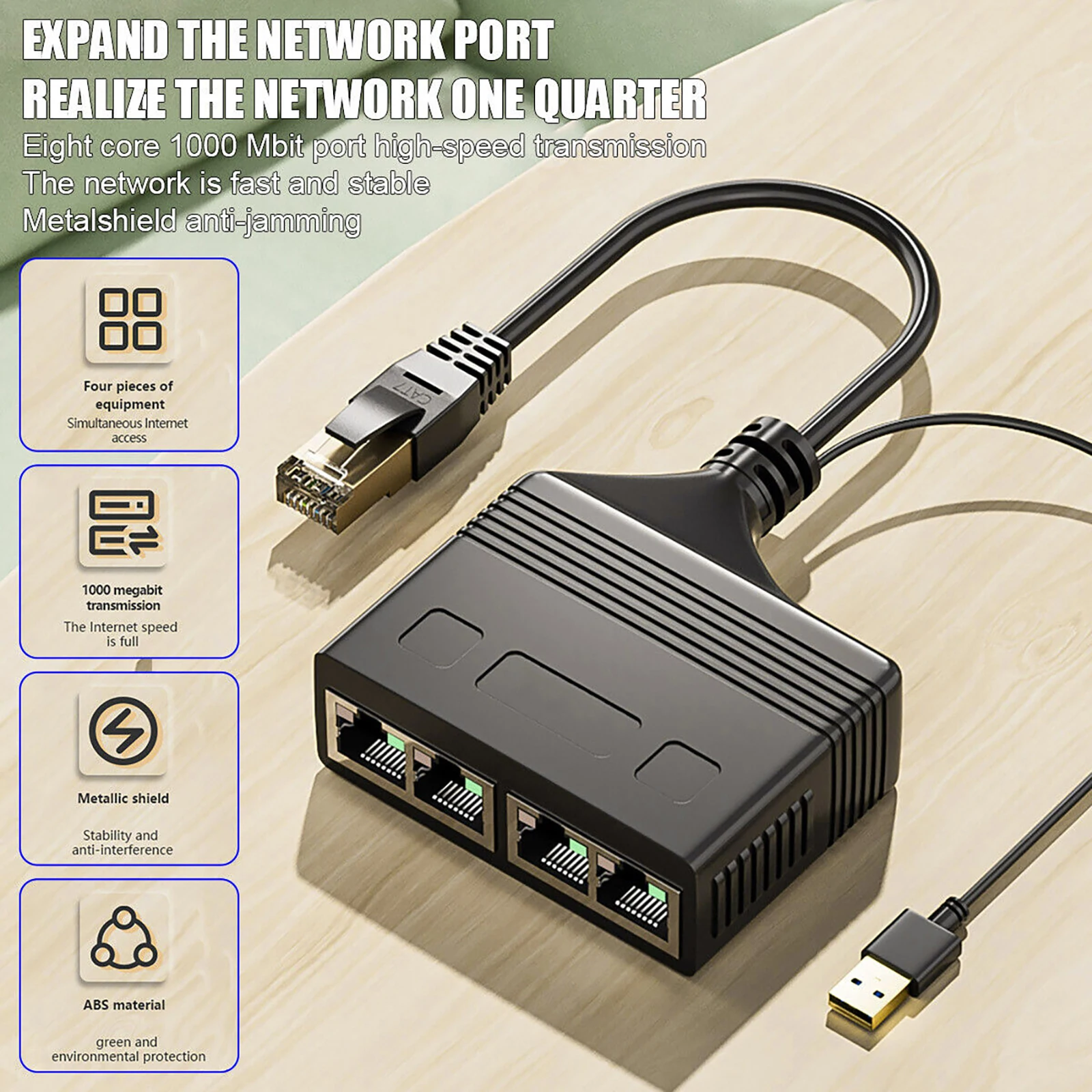 Repartidor Ethernet Divisor LAN A Con Cable Conmutador