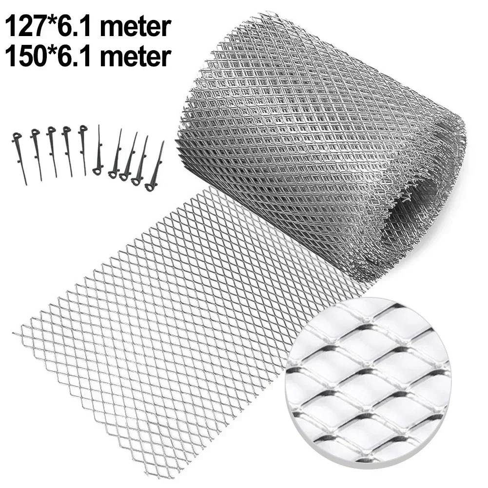 6.1m Mesh Aluminum Gutter Guard Covers Anti-Falling Net Screen Protection For DIY Cutting Leaf Rain Garden Eaves Net Shield