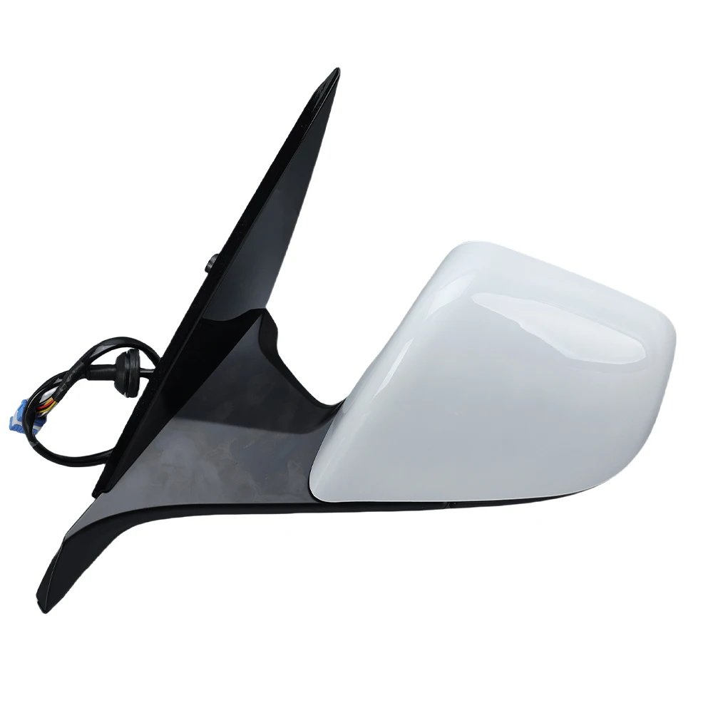 Tesla Model Y 2020 2021-2024 용 13 와이어 사이드 도어 미러 어셈블리 라벨이없는 플랩 포함 화이트 윙 미러 자동차 액세서리