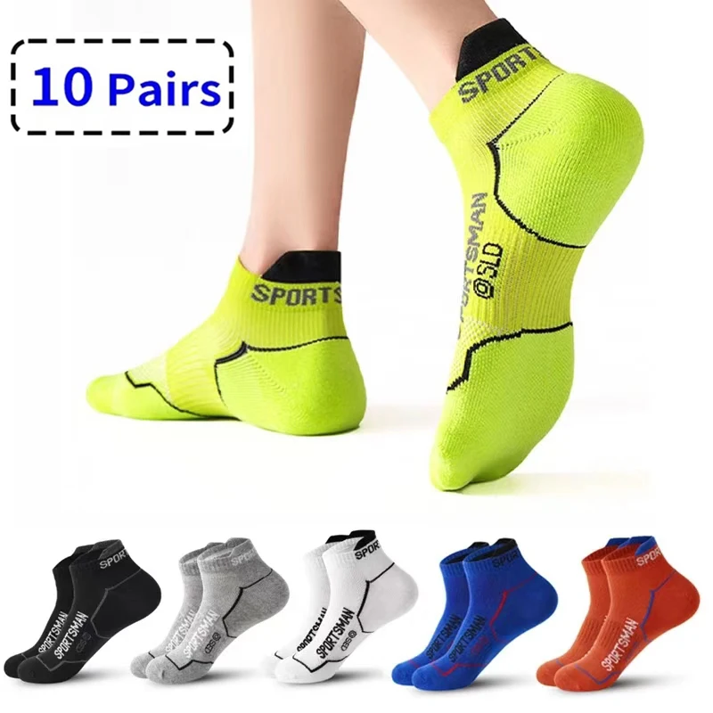 Sports Socks Fitness Sports Socks Sport Socks 5/10Pairs Men Ankle Socks Breathable Soft Sports Socks Mesh Casual Athletic Summer Thin Cut Short Sokken Size 38-44