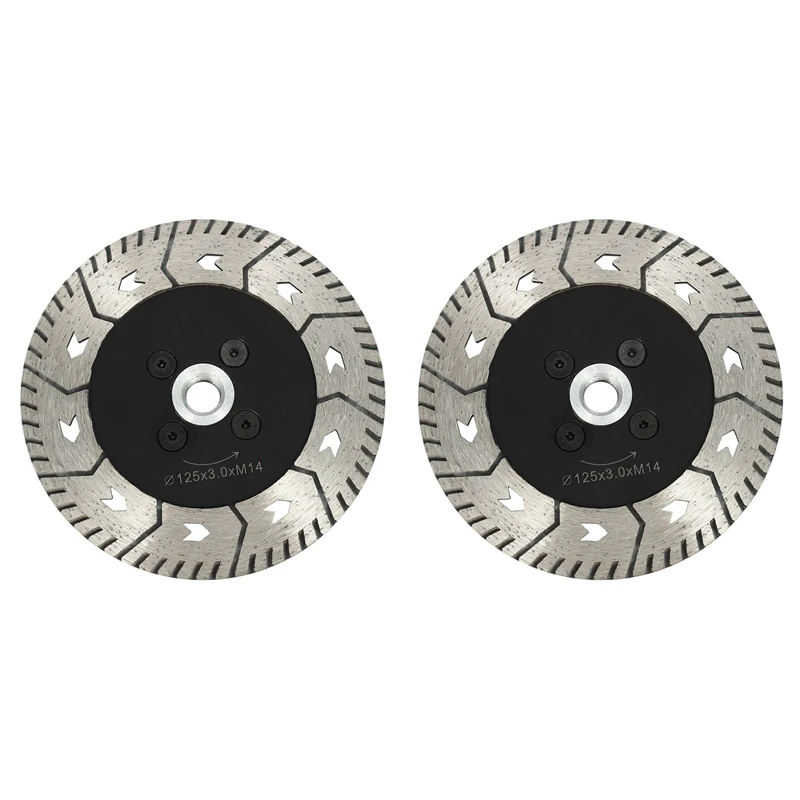 

2Pcs 125 X 2.8Mm M14 Double-Sided Diamond Saw Blade Grinding Slice Sharp Type With Flange Retail
