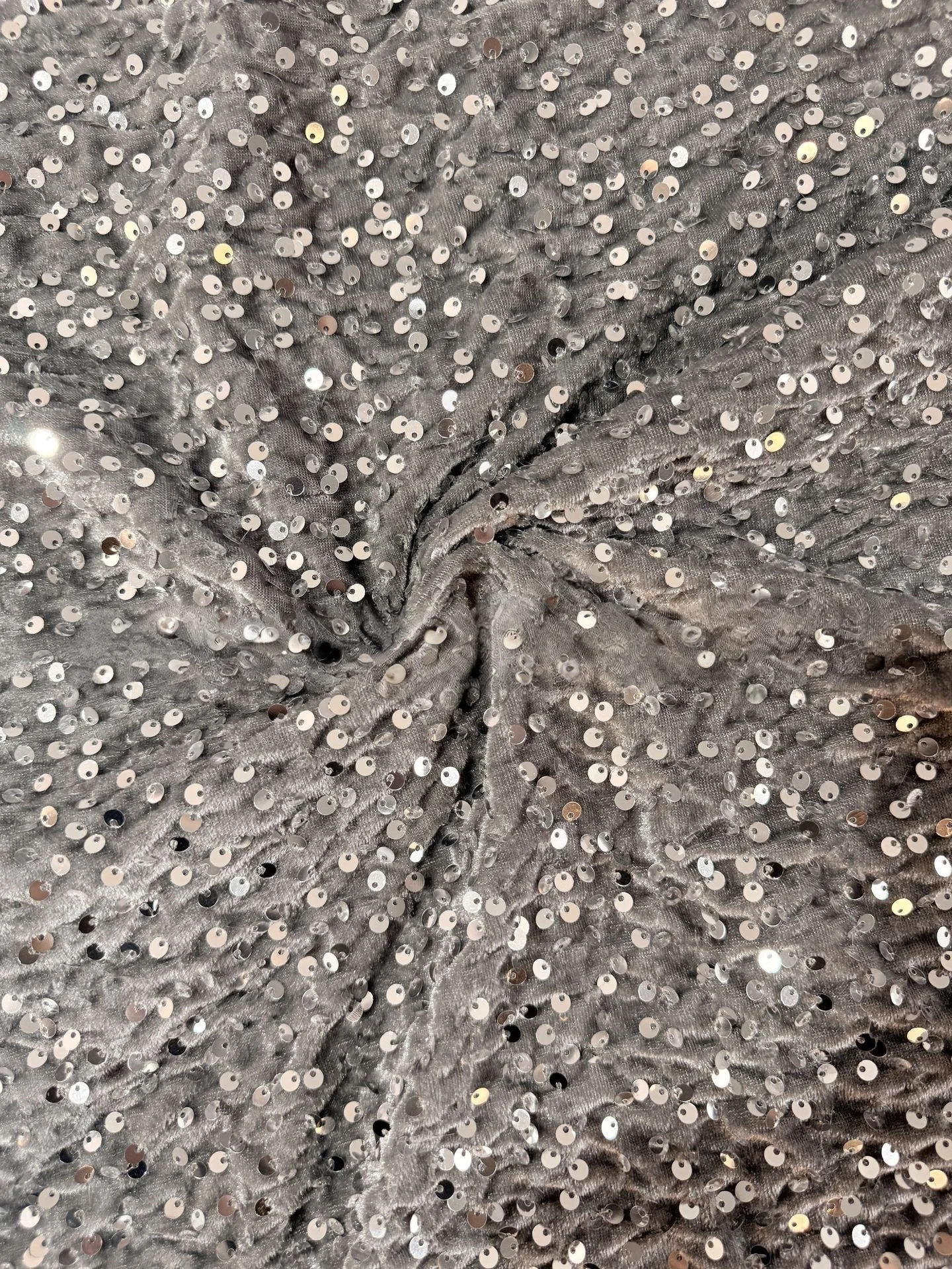 Vibrant Multicolor Sequined Embroidered Velvet Fabric