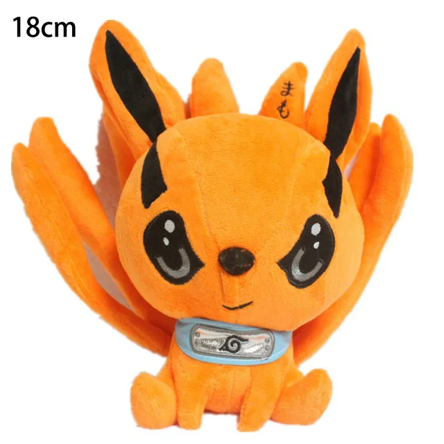 Naruto Kawaii Bijuu Kyuubi Stuffed Doll Nine-Tailed Fox Anime Plushie Toys Orange Cute Ninja Dog parker Gift For Child Birthday