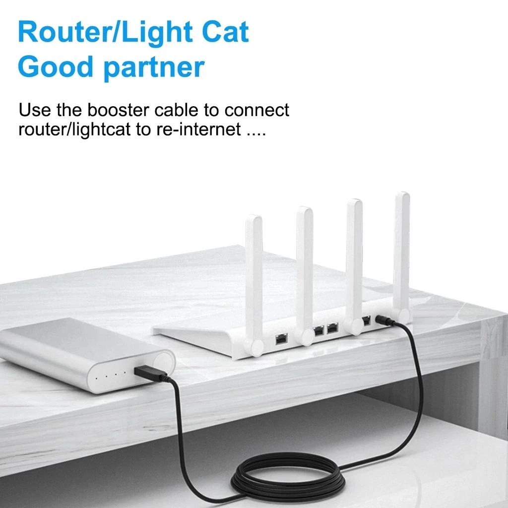 Vhbw Câble de charge USB vers fiche DC creuse 5,5 x 2,5 mm - 5 V / 3 A vers  9 V / 1 A pour routeur, disque dur externe, enceinte Bluetooth, etc.