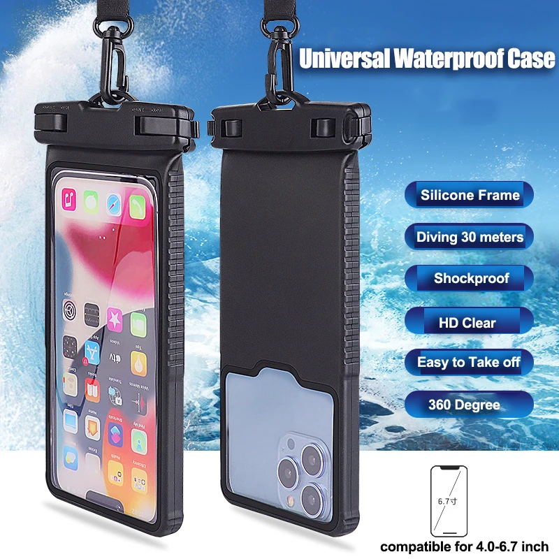 Ipx8 Universal Waterproof Case For Iphone 14 13 12 11 Pro Max X Xiaomi Redmi Samsung S22 Ultra S22 S21 A53 Swimming Cover Fundas