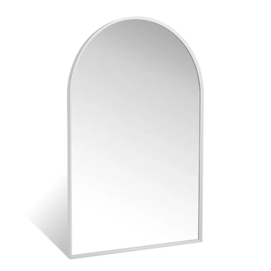 20" x 30" Mirror Modern Aluminum Alloy Metal Frame Arch Bathroom Vanity and Wall Decor Mirror for Bathroom Living Room Bedroom