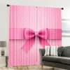 2pcs, spring summer Curtains Pink bow tie Art Digital Print Drapes Durable 100% Polyester Fabric Festive Perfect for 6