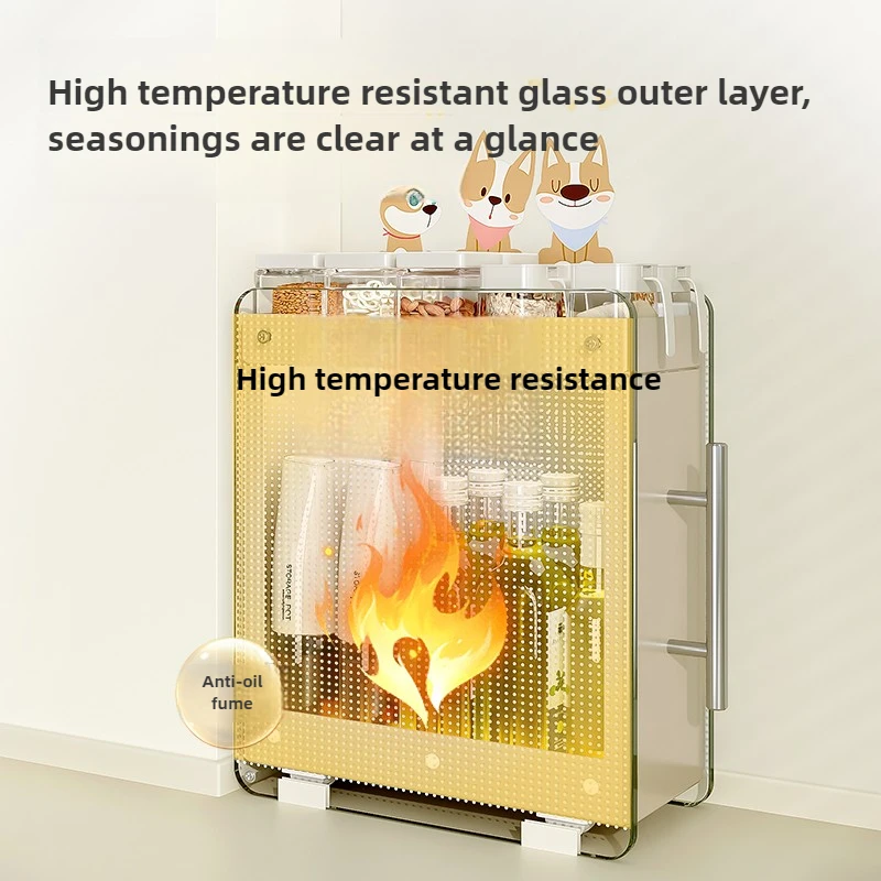 Kitchen Countertop Multifunctional Storage Rack Pull-out Seasoning Rack Stable Narrow Oil Salt Sauce Vinegar Organization