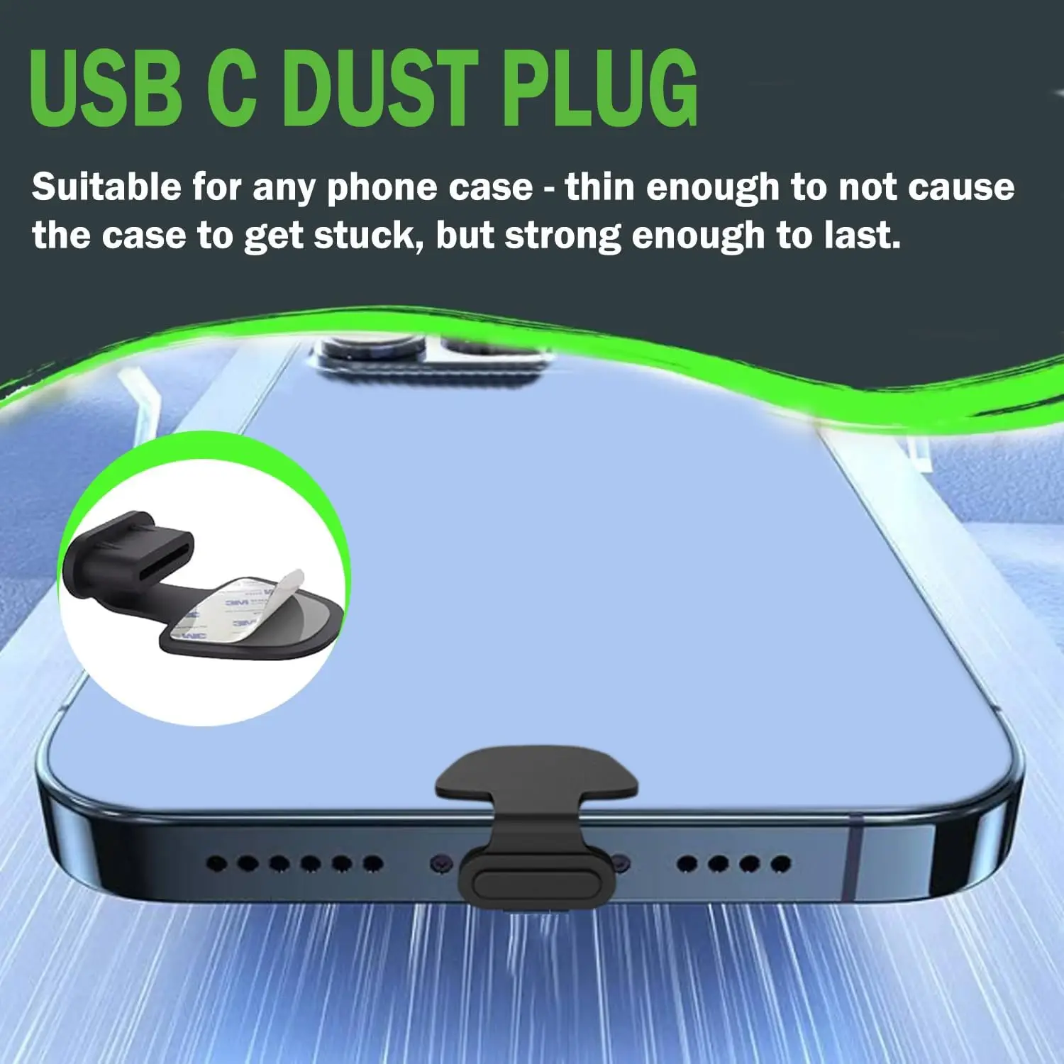 USB C 먼지 방지 플러그 & 포트 클리너 키트 실리콘 방진 스피커 메쉬 커버 청소 세트 (아이폰 15-16 시리즈 타입-C 기기용)