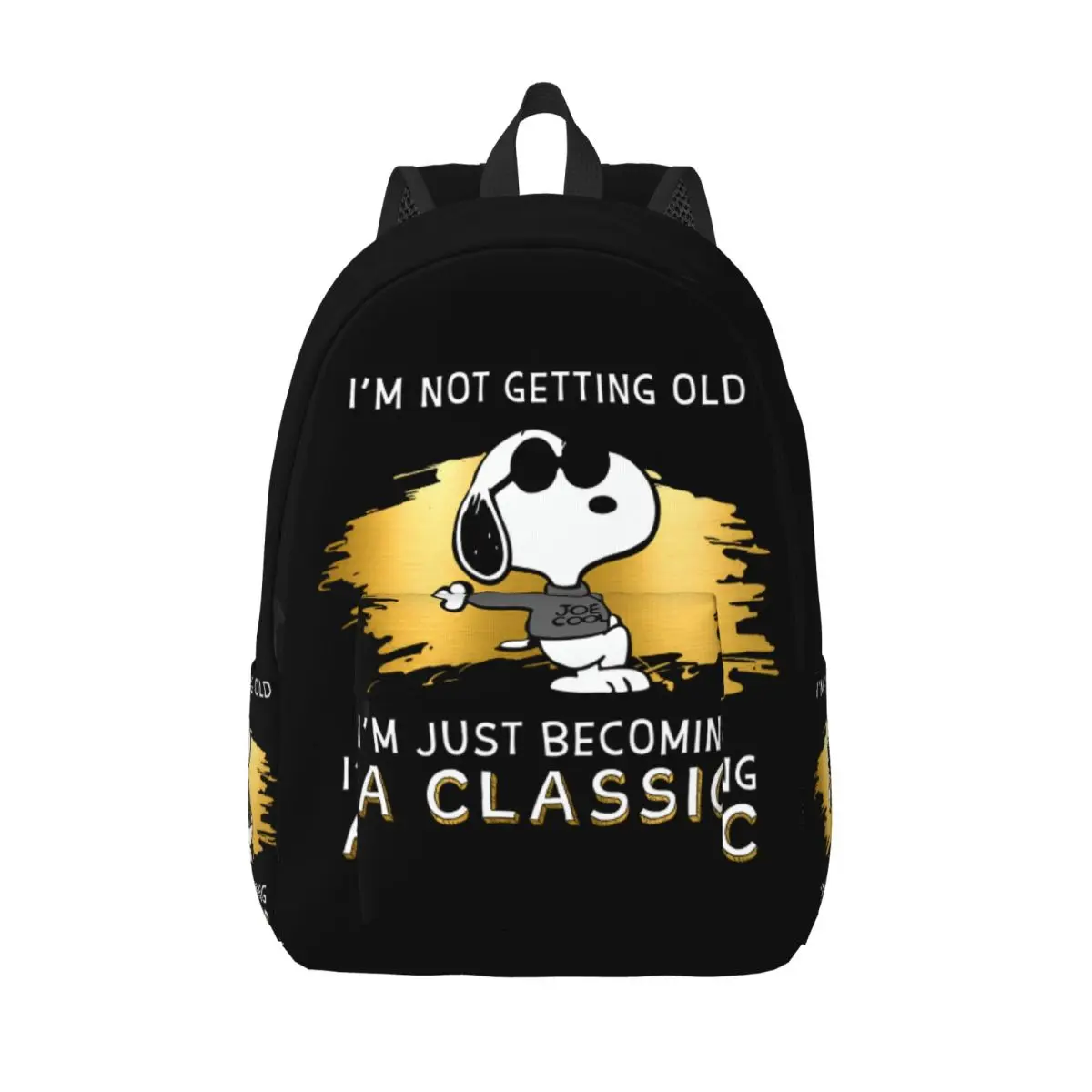 thumbnail image 1 of Custom Snoopys On Black White Comics Disney Canvas Backpack Peanuts School College Travel Bags Bookbag Fits 15 Inch Laptop, 1 of 5