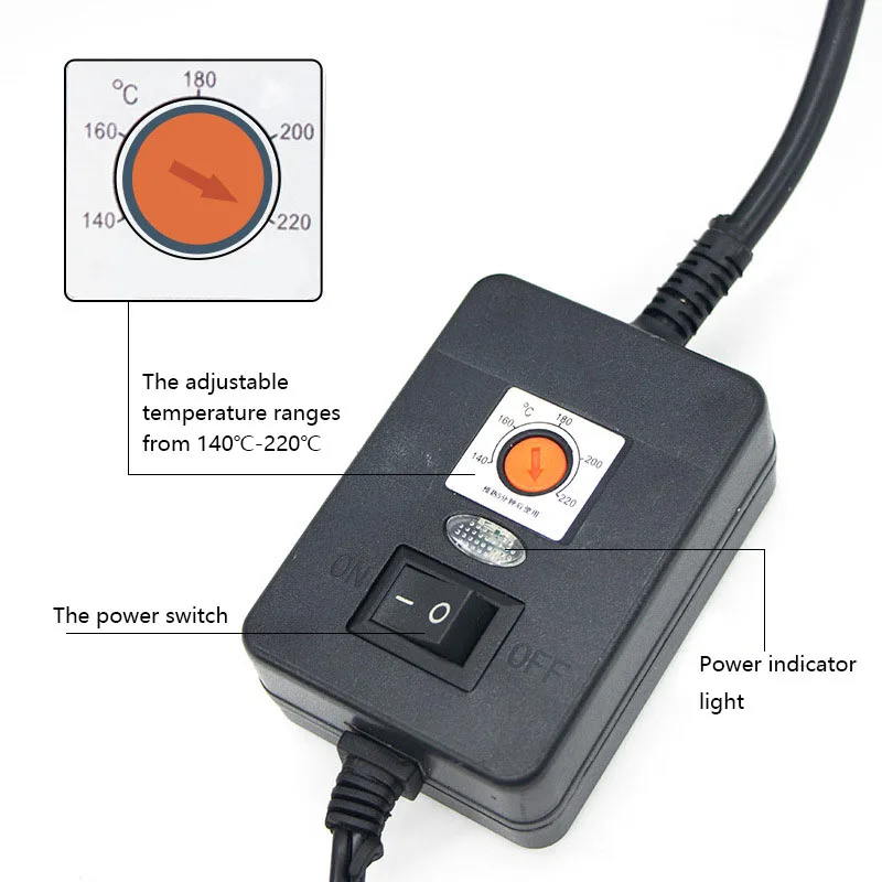 NL102 200W High Power Hair Glue Furnace 140℃-220℃ Temperature Adjustable Hot Melting Pot Aluminum Alloy Heating Device