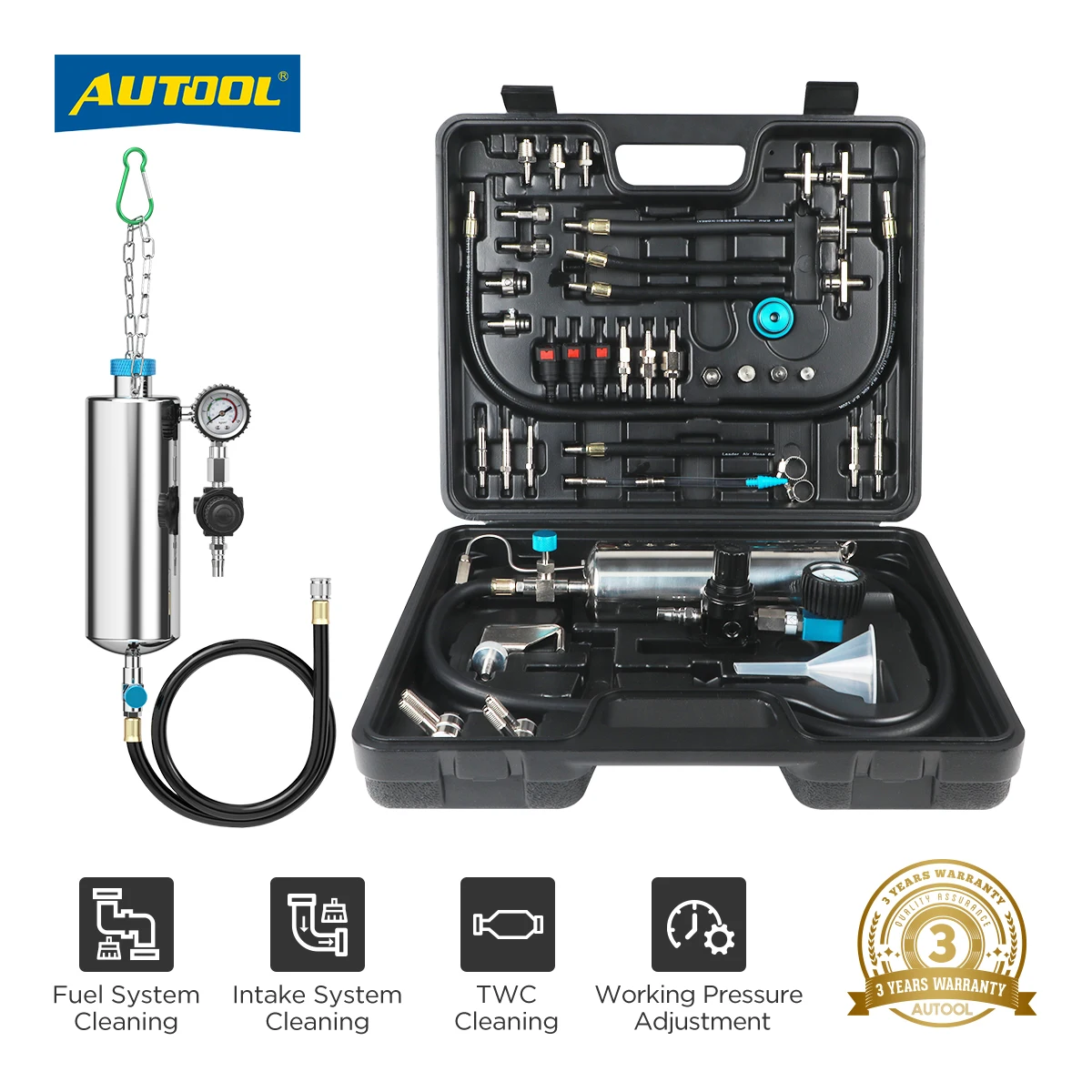 

AUTOOL C100 Auto Fuel Injector Cleaner Tester Machine Car Fuel System Fuel Injector Nozzle Washing Tool Non-Dismantle Cleaner