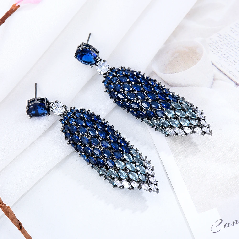 Missvikki High Quality Brand Original Luxury Pendant Earrings for Women Bridal Wedding Gift Delicate CZ boucle d'oreille femme