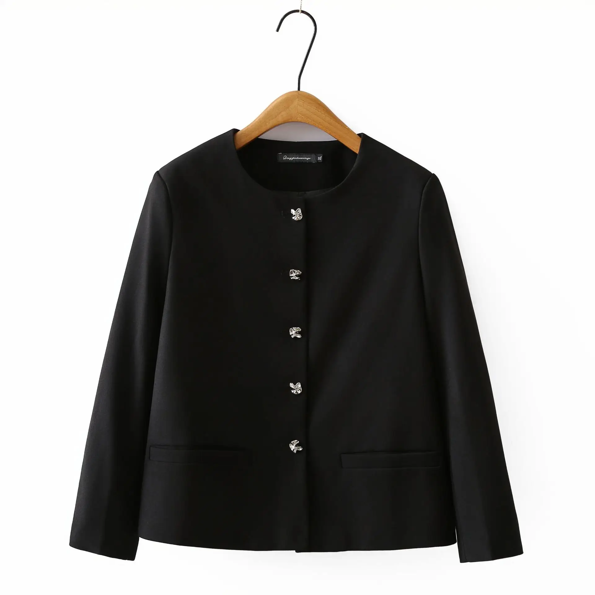 XXXXL Fashion Plus Size Women's Blazer New Autumn Style Stylish And Versatile Chic Style O-Neck Suit Jacket 2513