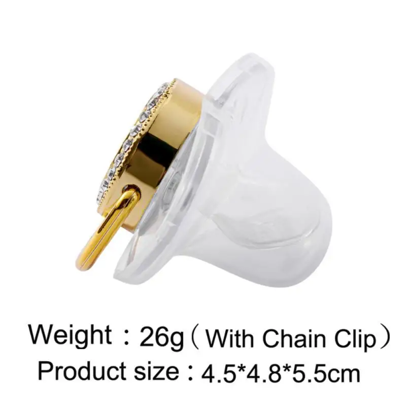 26 name initial letter baby pacifier gold imperial crown pacifier clips BPA free silicone infant nipple newborn dummy soother silicone pacifier