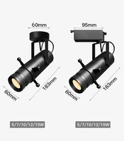Black Adjustable Aperture10w 20w 30w COB Ceiling Museum-Specific CalligraphyPainting Cutting Lights Graphic Clipping Track light 1