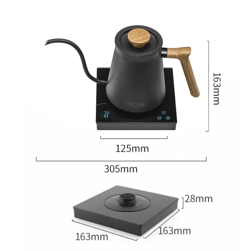 600ml Hand Punch Coffee Kettle Smart Temperature Control Electric Teapot 1000W Rapid Heating Slender Mouth Gooseneck Kettles 6