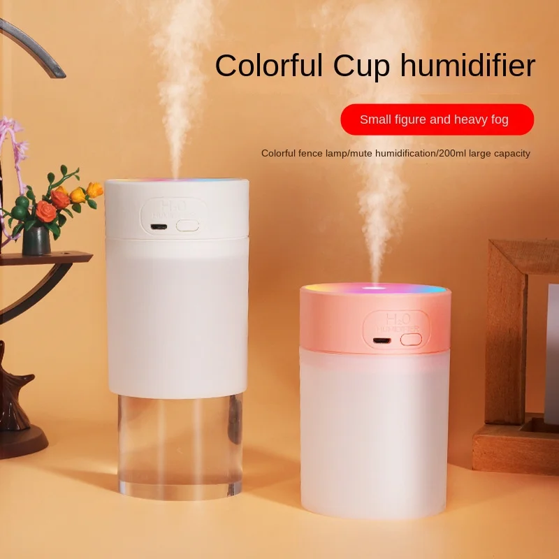 

A new creative seven-color humidifier home office desktop USB flash cup humidifier small car air atomizer