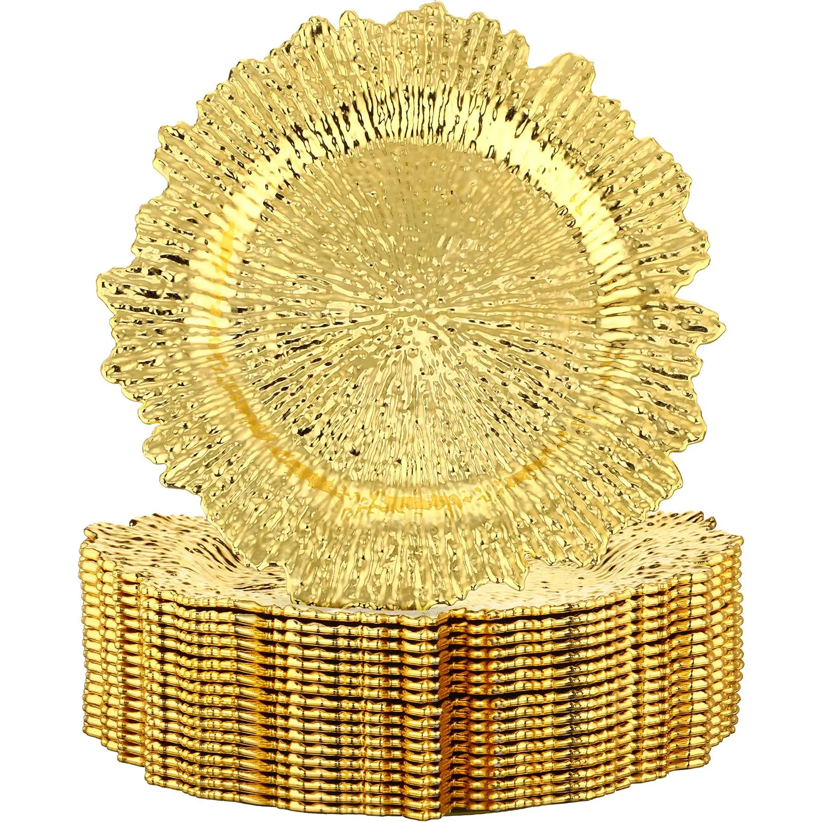 Charger Plates Round Plastic Reef 13 inch 6pcs For Dinner Plates Wedding Party Dining Dish