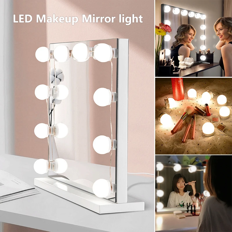 LED Makeup Mirror Light Hollywood Vanity Mirror Lamp Detachable 3