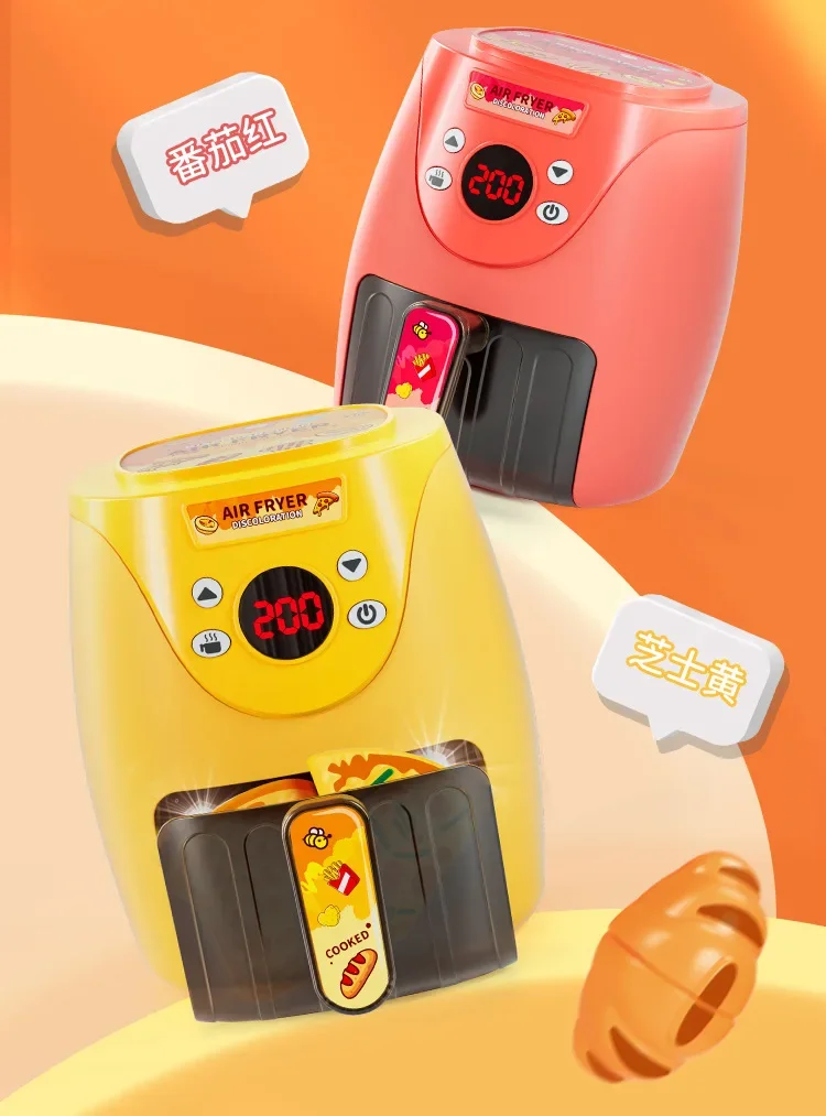 Kids Kitchen Air Fryer With Play Food Toddler Toys Cooking Kitchen Playset Girl Toys educational toys kitchen toys pretend kitchen toys pretend food toys