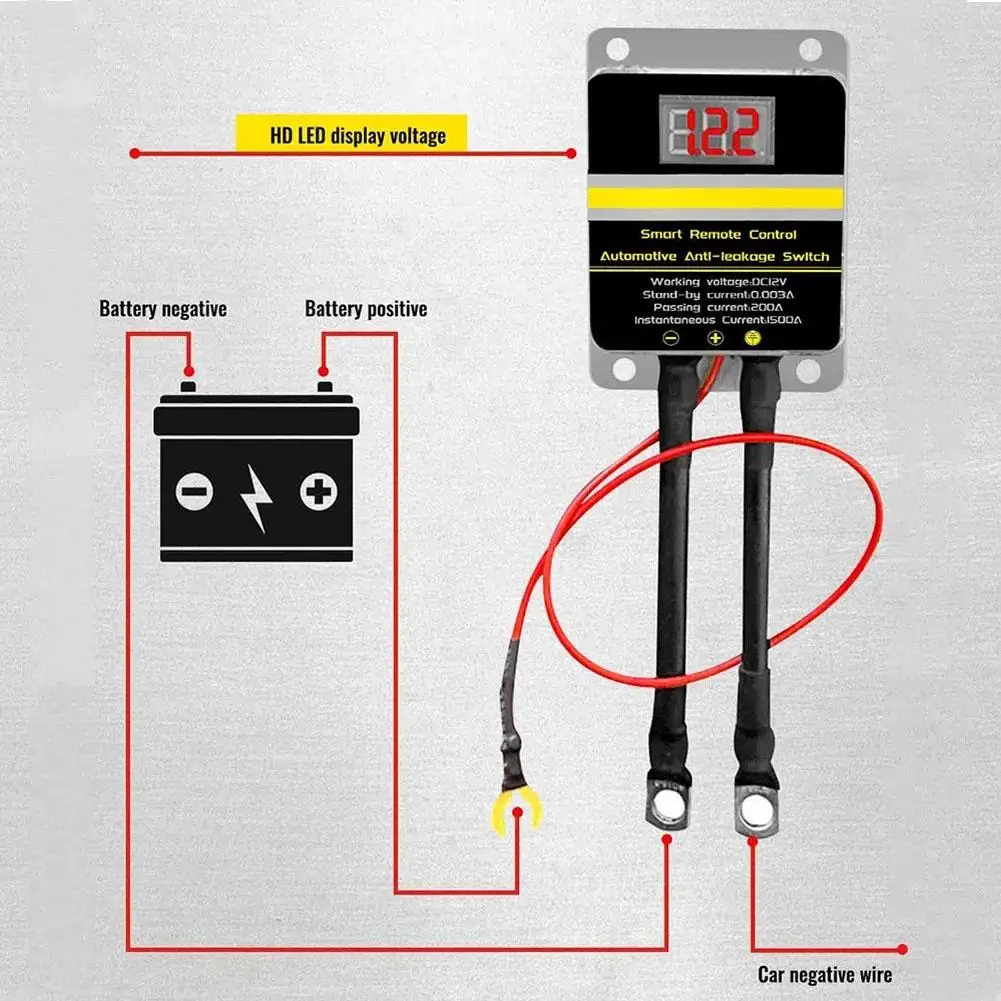 12V Car Battery Cutoff Switch with Wireless Remote Control
