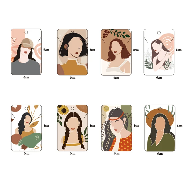 GENEMA 100 Pcs Creative Paper Earrings Cards Girl Design Cardboard Necklace  Packaging 