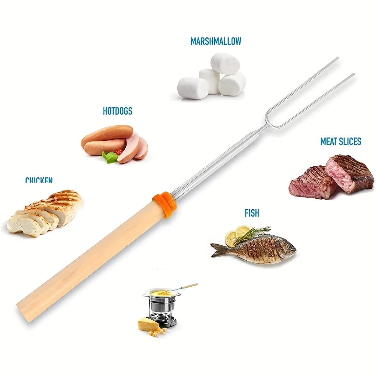 Marshmallow Roasting Sticks 8pcs Extendable 32inch For Grilling