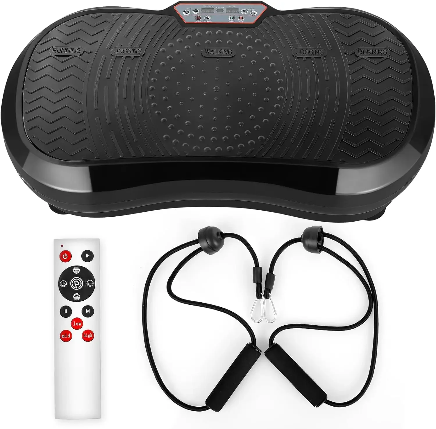 Piastra Vibrante Con Telecomando - 120 Livelli, 10 Programmi, Motore Silenzioso, Fino A 180 Kg, Rosso/Nero - Foto 6