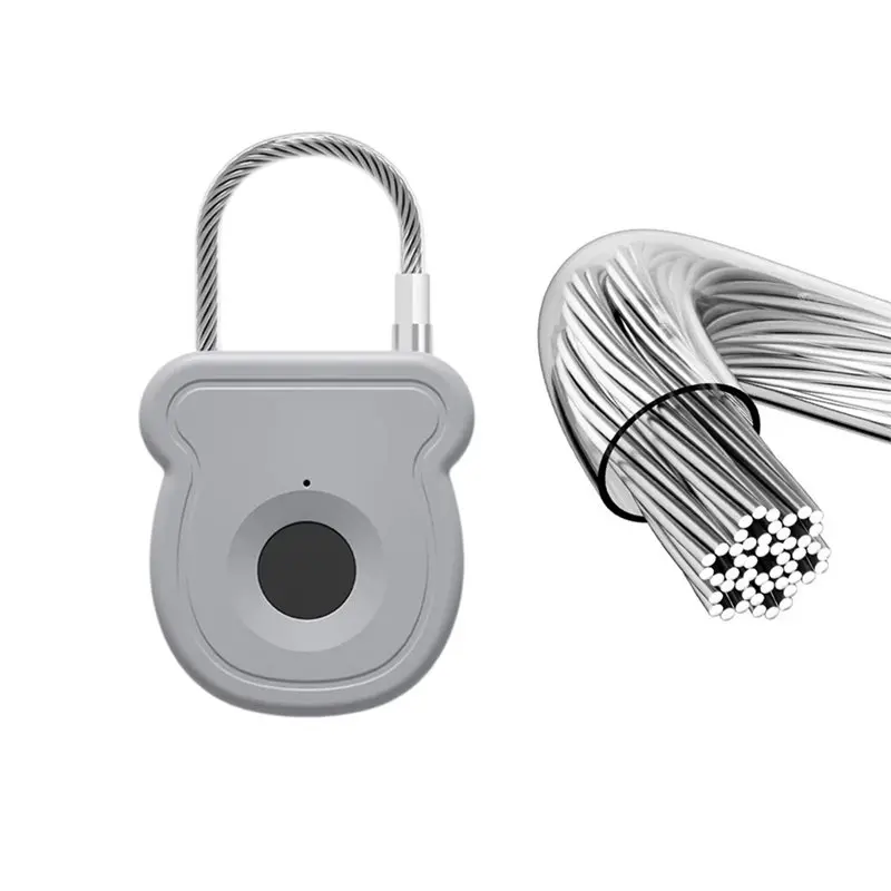 A92Z USB 충전식 키리스 지문 생체 인식 패드락, 20명 사용자 용량, 플라스틱 본체, 전자 잠금 장치