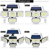 Solar Lights Outdoor 278 LED 1200LM Solar Flood Security Lights with Motion Sensor IP65 Waterproof 4 Heads Spot Wall Light 5