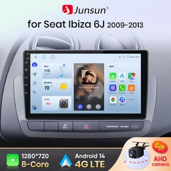 Radio Junsun Android 14 con CarPlay inalámbrico y Android Auto para Seat Ibiza 6J 2009 2010 2011-2013, RDS, 4G, WiFi, GPS, 2din, accesorios para coche 1